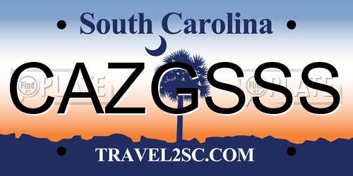 CAZGSSS South Carolina License Plate