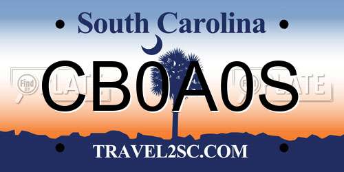 CB0A0S South Carolina License Plate