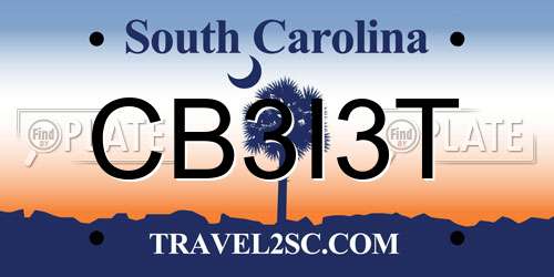 CB3I3T South Carolina License Plate