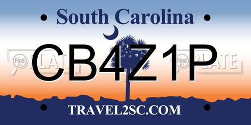 CB4Z1P South Carolina License Plate