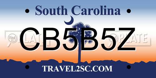 CB5B5Z South Carolina License Plate