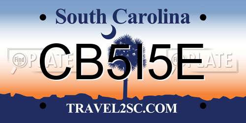 CB5I5E South Carolina License Plate