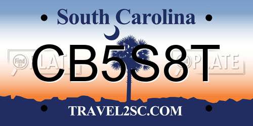 CB5S8T South Carolina License Plate