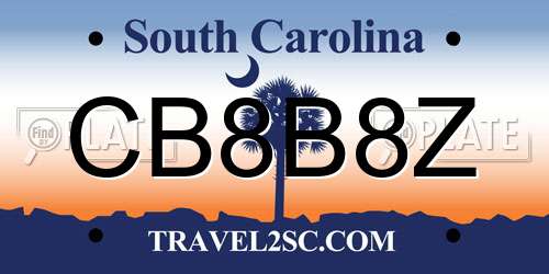 CB8B8Z South Carolina License Plate