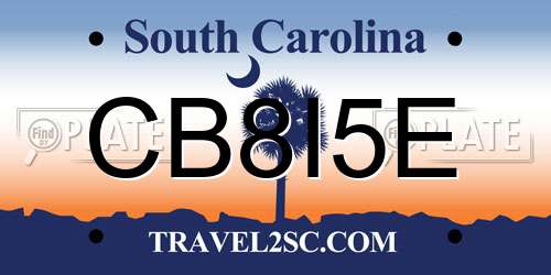 CB8I5E South Carolina License Plate