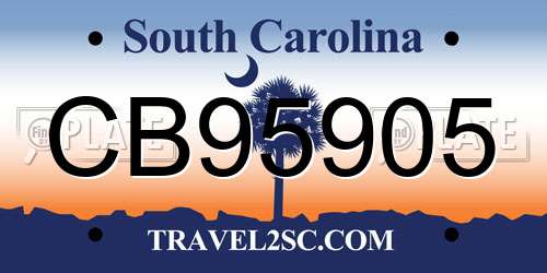 CB95905 South Carolina License Plate