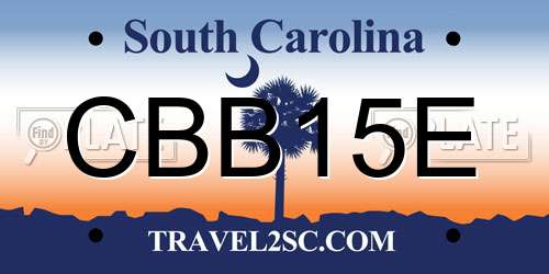 CBB15E South Carolina License Plate
