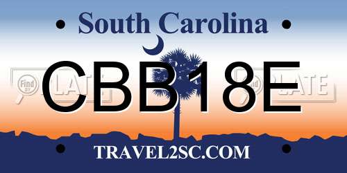 CBB18E South Carolina License Plate