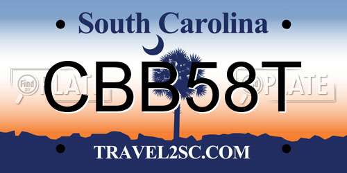 CBB58T South Carolina License Plate