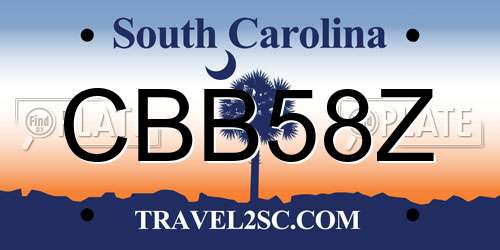 CBB58Z South Carolina License Plate