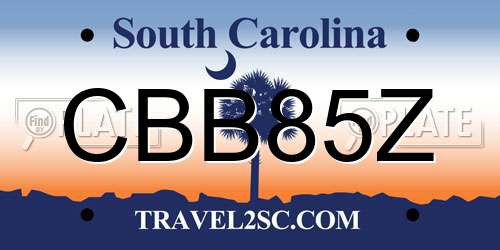 CBB85Z South Carolina License Plate
