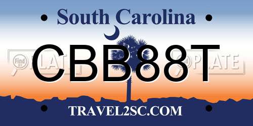 CBB88T South Carolina License Plate