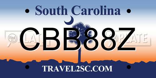 CBB88Z South Carolina License Plate