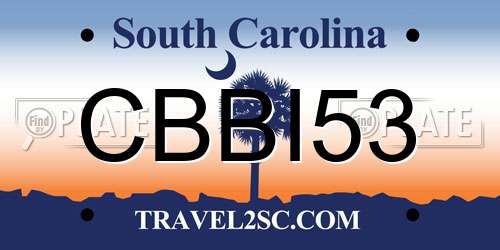 CBBI53 South Carolina License Plate