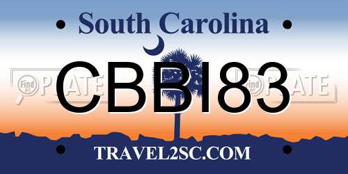 CBBI83 South Carolina License Plate