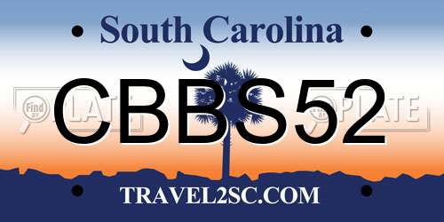 CBBS52 South Carolina License Plate