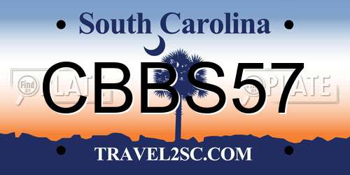 CBBS57 South Carolina License Plate