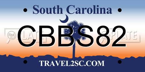 CBBS82 South Carolina License Plate