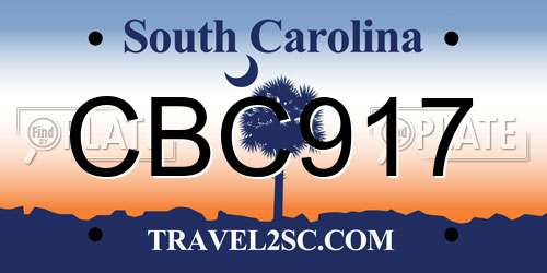 CBC917 South Carolina License Plate