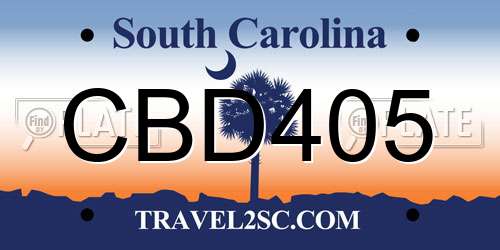 CBD405 South Carolina License Plate