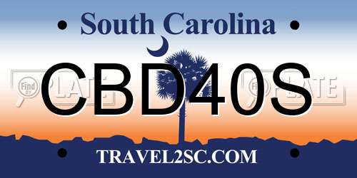 CBD40S South Carolina License Plate