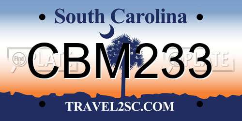 CBM233 South Carolina License Plate