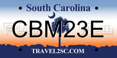 CBM23E South Carolina License Plate