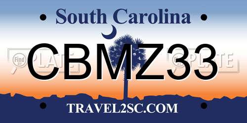 CBMZ33 South Carolina License Plate