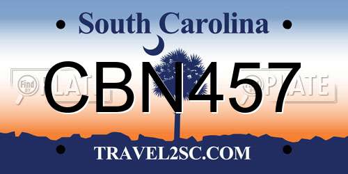 CBN457 South Carolina License Plate