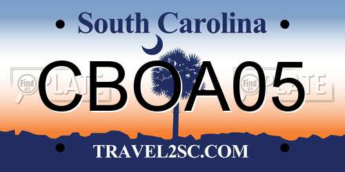 CBOA05 South Carolina License Plate