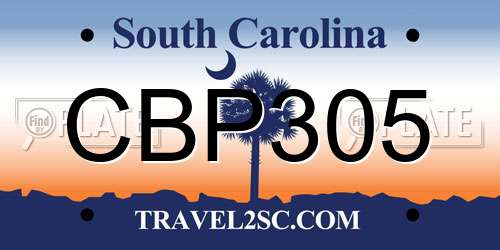 CBP305 South Carolina License Plate
