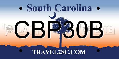 CBP30B South Carolina License Plate