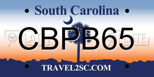 CBPB65 South Carolina License Plate
