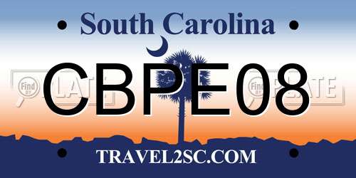 CBPE08 South Carolina License Plate