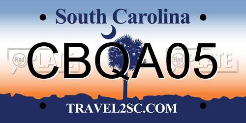 CBQA05 South Carolina License Plate