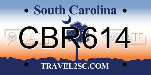 CBR614 South Carolina License Plate