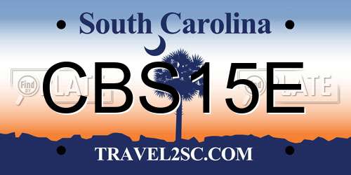 CBS15E South Carolina License Plate