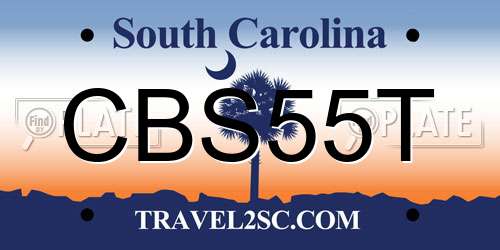 CBS55T South Carolina License Plate