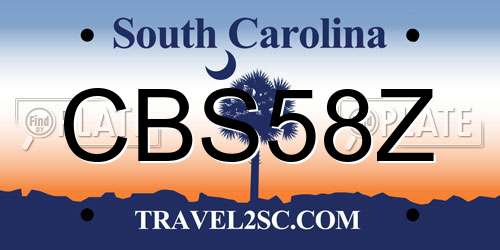 CBS58Z South Carolina License Plate