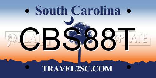 CBS88T South Carolina License Plate