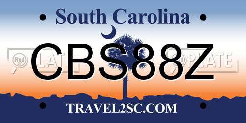 CBS88Z South Carolina License Plate