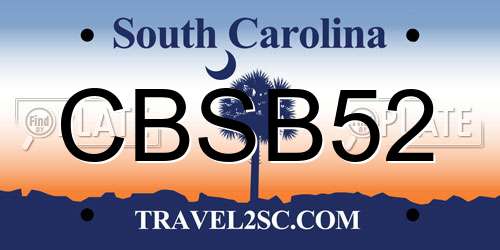 CBSB52 South Carolina License Plate
