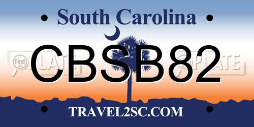 CBSB82 South Carolina License Plate