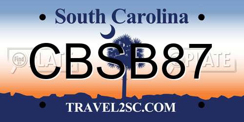 CBSB87 South Carolina License Plate