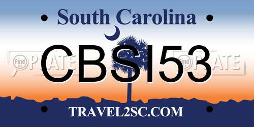 CBSI53 South Carolina License Plate