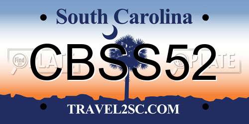 CBSS52 South Carolina License Plate
