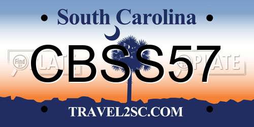 CBSS57 South Carolina License Plate