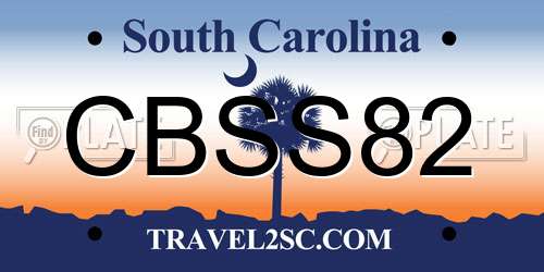 CBSS82 South Carolina License Plate