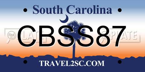 CBSS87 South Carolina License Plate