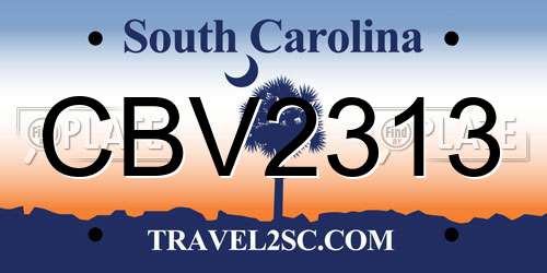 CBV2313 South Carolina License Plate